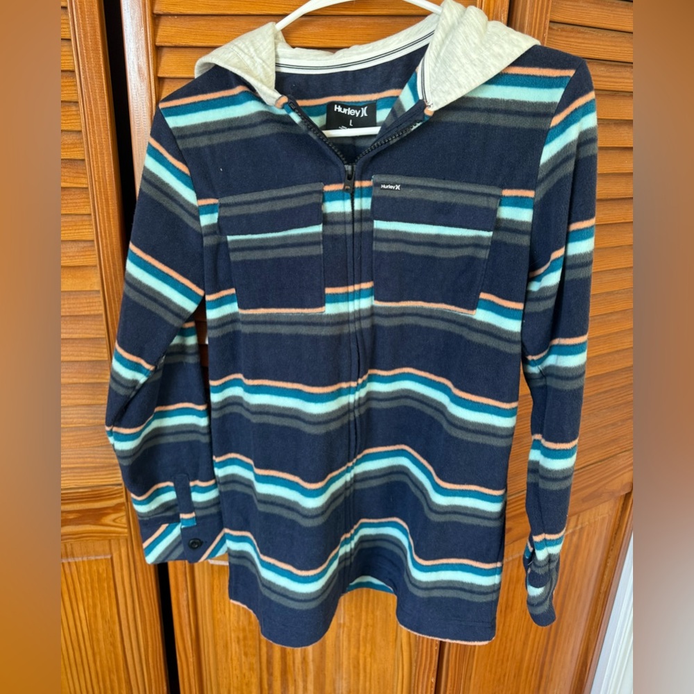 Hurley Fleece Zip Up Hoodie For Boys SIZE LARGE